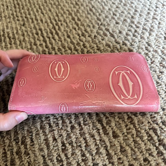 Cartier Happy Birthday Zip Wallet Pink Patent Leather - Picture 4 of 15